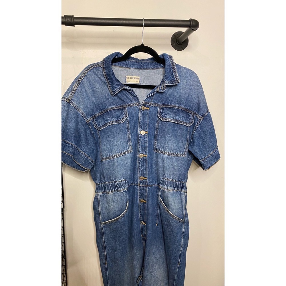 Free People Marci Denim Jumpsuit - Picture 4 of 12